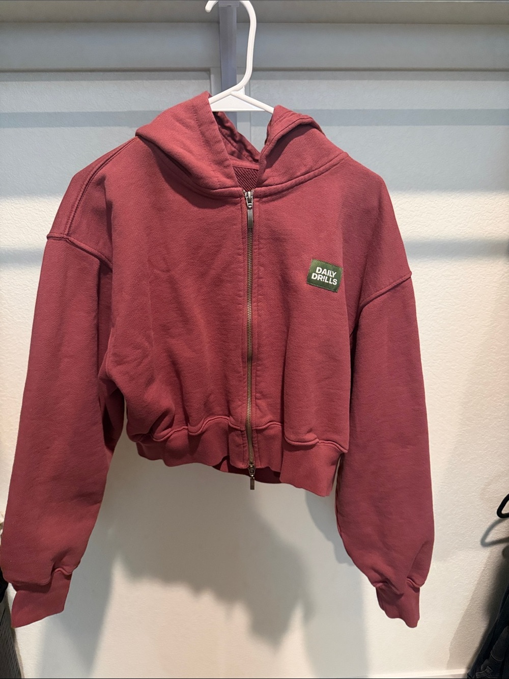 Daily Drills Women's Dusty Rose Zip-Up Hooded Jacket and shorts
